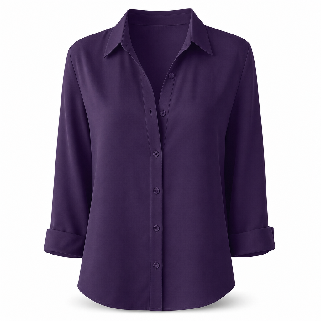Women Elegant Casual Long Sleeve Button Up Blouse