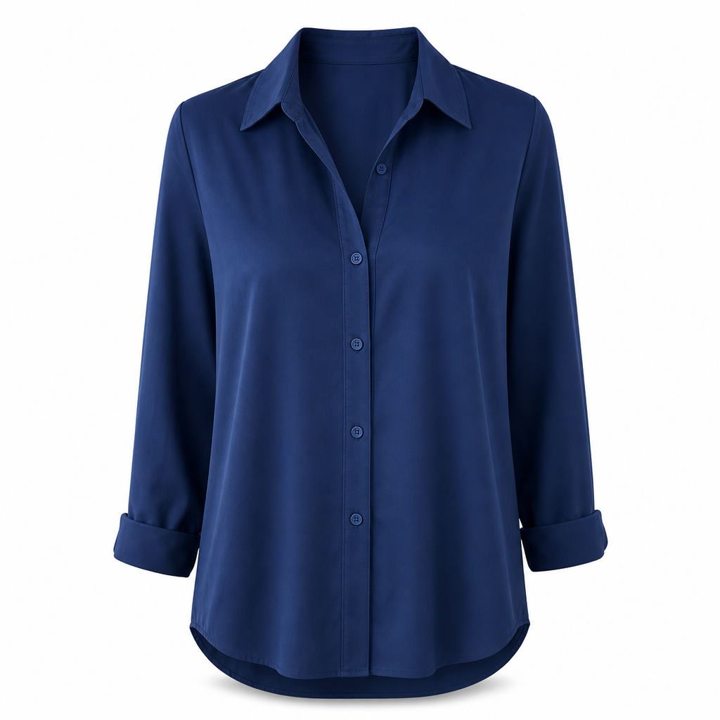 Women Elegant Casual Long Sleeve Button Up Blouse