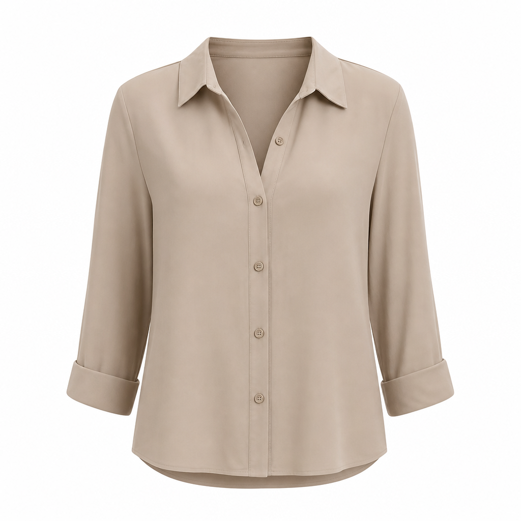 Women Elegant Casual Long Sleeve Button Up Blouse