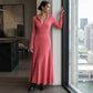 Women's Ribbed Knit Hooded Maxi Dress
