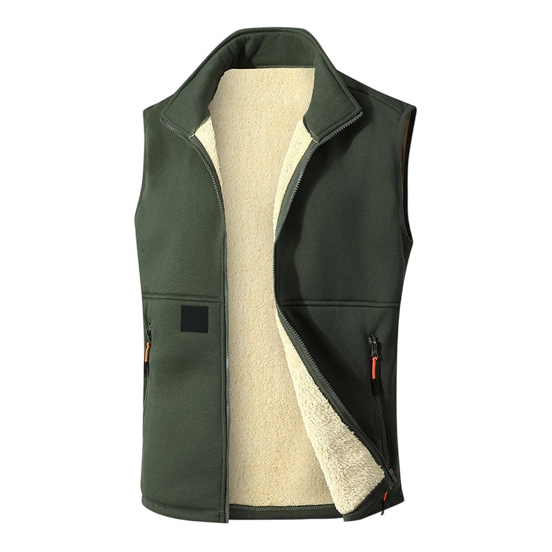 Unisex Winter Plush-Lined Warm Vest