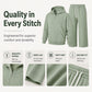 Men's Casual Half-Zip Hoodie & Wide-Leg Pants Set
