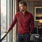 🧶Ribbed Texture, Minimalist Style🧥 Men's Half-Zip Ribbed Sweatshirt – Knit Texture, Soft & Warm ✨