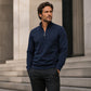 🧶Ribbed Texture, Minimalist Style🧥 Men's Half-Zip Ribbed Sweatshirt – Knit Texture, Soft & Warm ✨