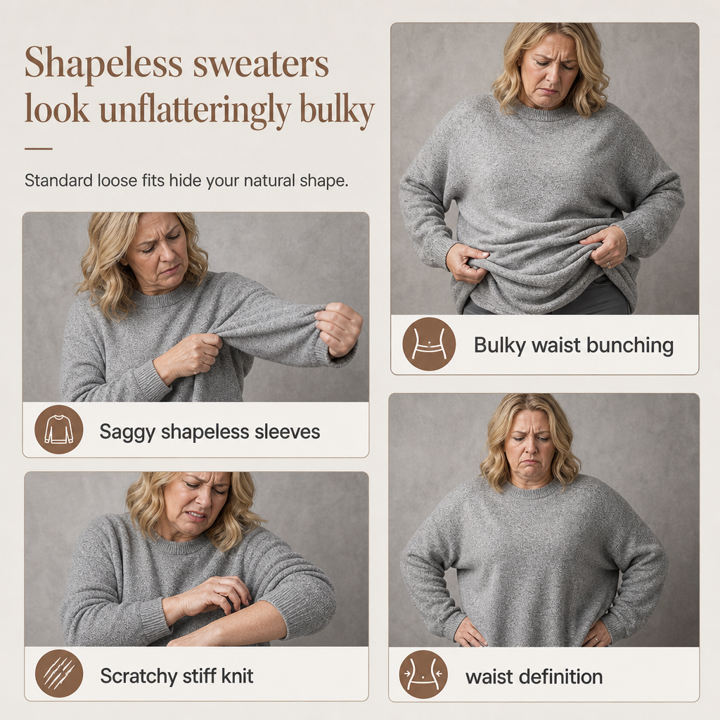 🧶Soft Knit, Multi-Color Versatile🍂 Women's Crewneck Knit Sweater – Stretch & Shape-Retaining, Six Autumn Shades