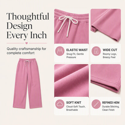 Women's Casual High-Waisted Wide-Leg Sweatpants