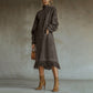 Women's High-Neck Faux Suede Dress with Fringe Hem