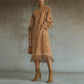 Women's High-Neck Faux Suede Dress with Fringe Hem