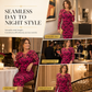 Women's 2 Piece Dress Set with Long Sleeve Mesh Chain Print Bodycon Midi Dress and Inner Slip Dress