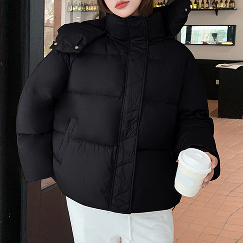 Women's Thick Cropped Hooded Winter Coat