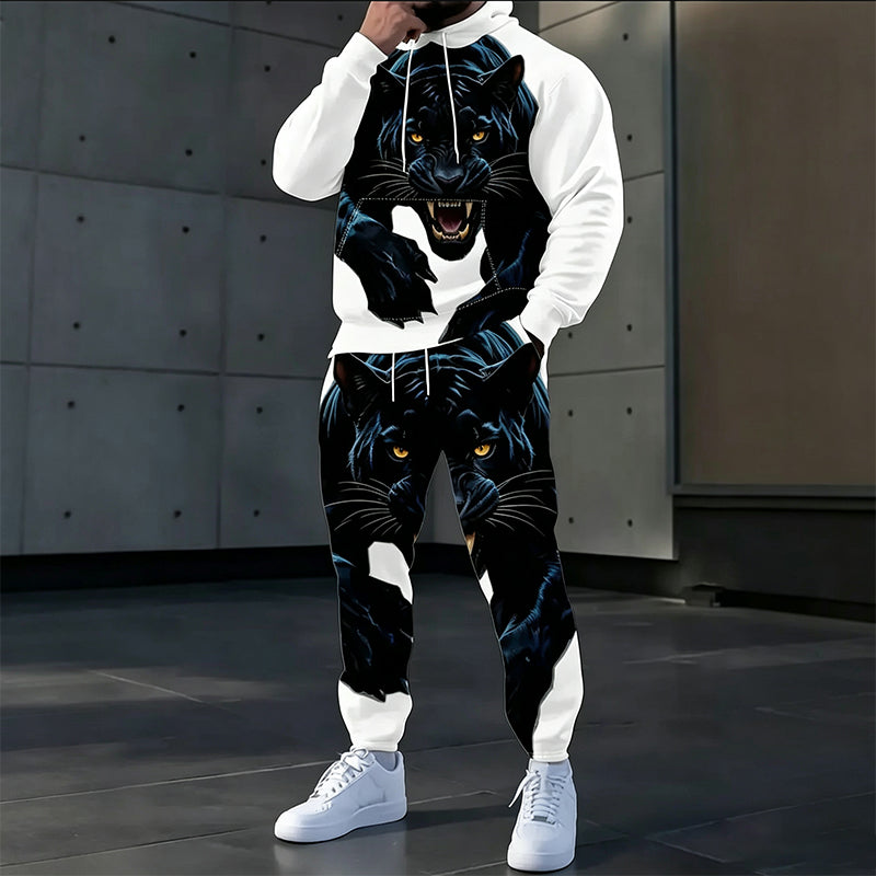 🖤Black Friday Sale:50% OFF🖤 🐅Men's Printed Hoodie & Sweatpants Set