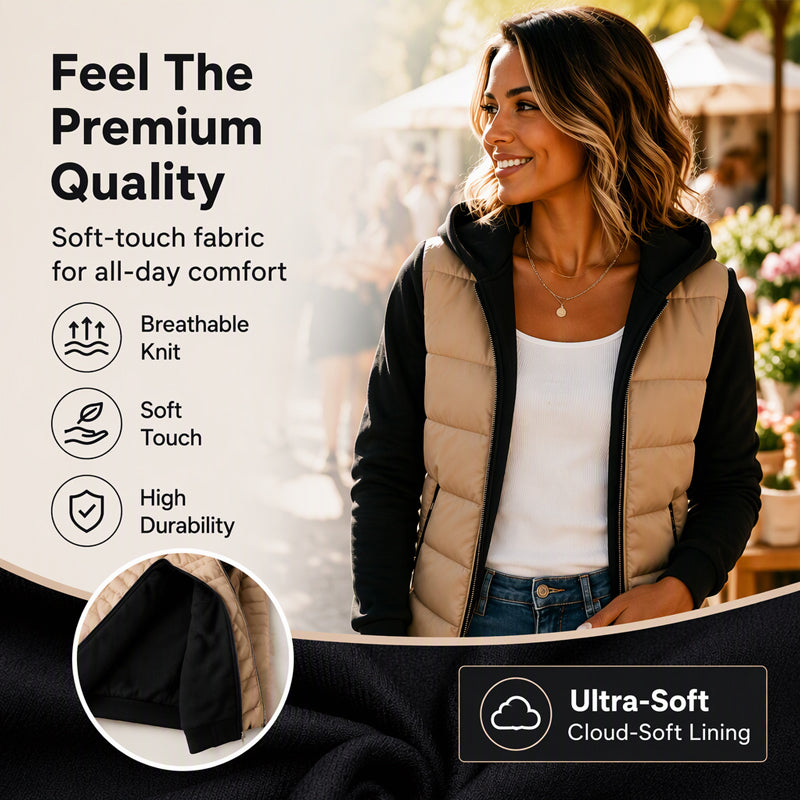 🌸Hot Sale 50% OFF💖Women's Color-Block Padded Hooded Jacket