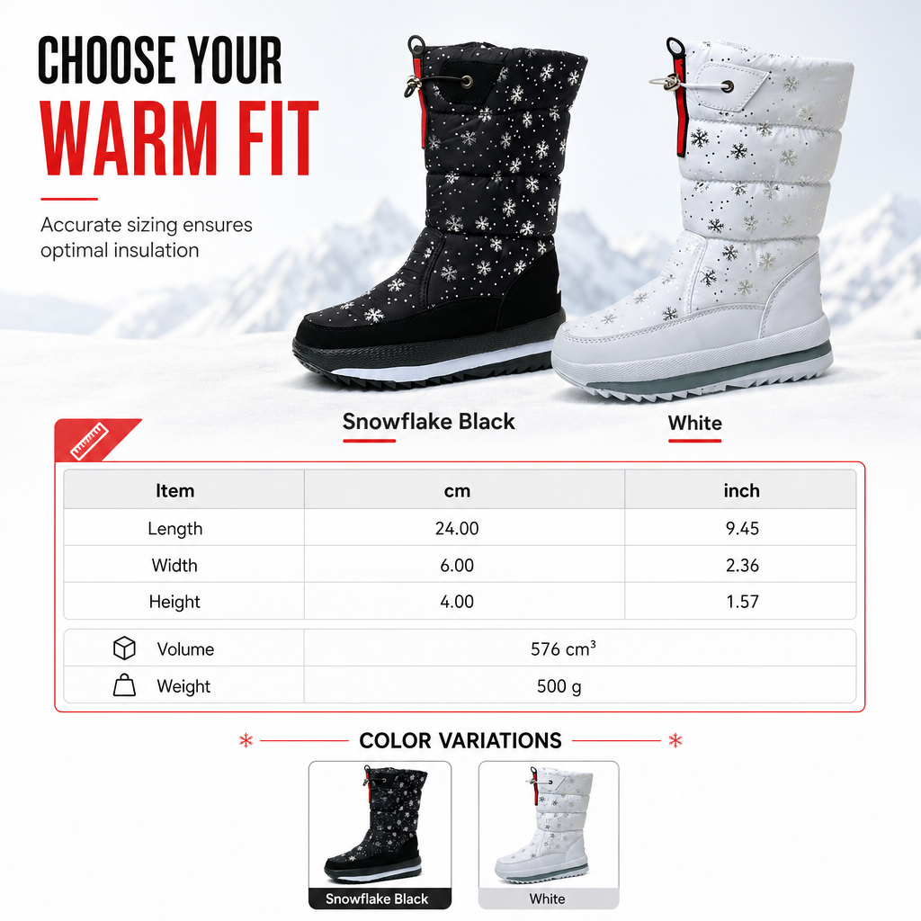 💕BUY 2 Free Shipping✈️ Women's High‑Top Winter Snow Boots, Waterproof Non‑Slip Tall Boots with Thick Plush Lining & Thick Sole for Outdoor Snowy Days👢