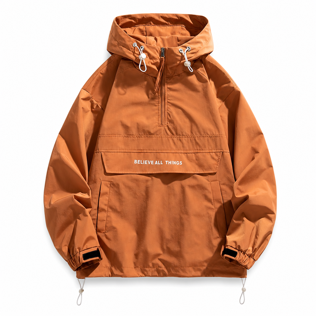 Outdoor Multi-Pocket Hooded Hiking Windbreaker Jacket