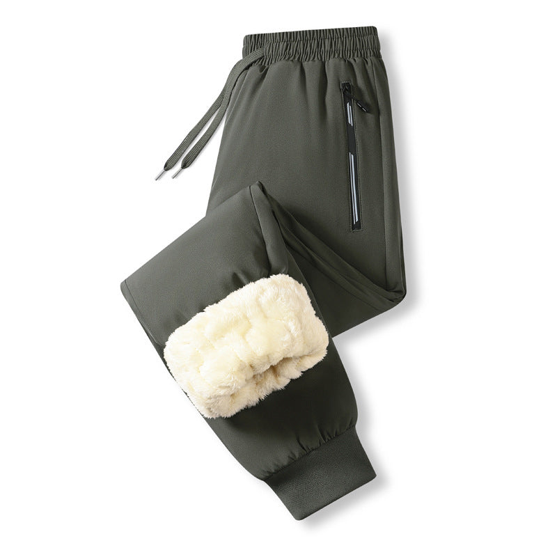 Men's Warm-Lined Waterproof Pants with Drawstring