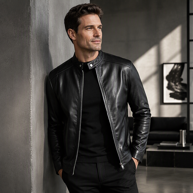 Warm Slim-Fit Biker Jacket 🏍️✨ – Stylish & Cozy Outerwear