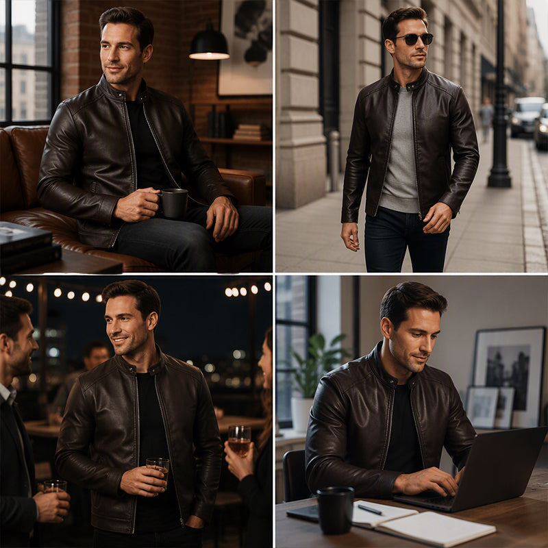 Warm Slim-Fit Biker Jacket 🏍️✨ – Stylish & Cozy Outerwear
