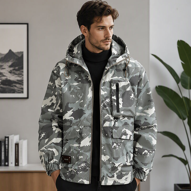 Women's Stylish Camouflage Hooded Jacket