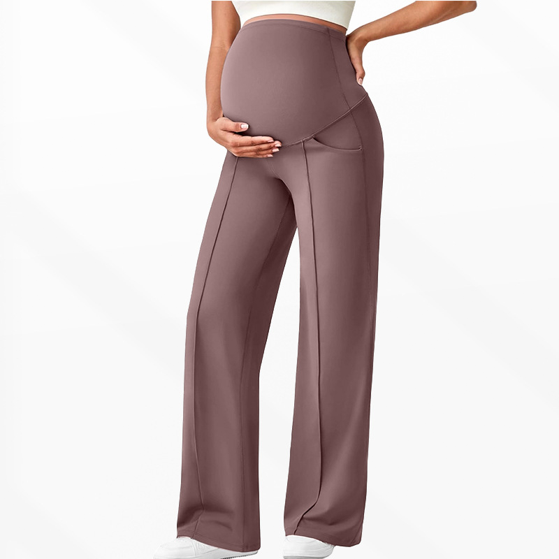 🍂Autumn Hot Sale50% OFF🔥Women's Over Bump Maternity Wide Leg Lounge Pants | High Waist Pregnancy Trousers with Pockets👖