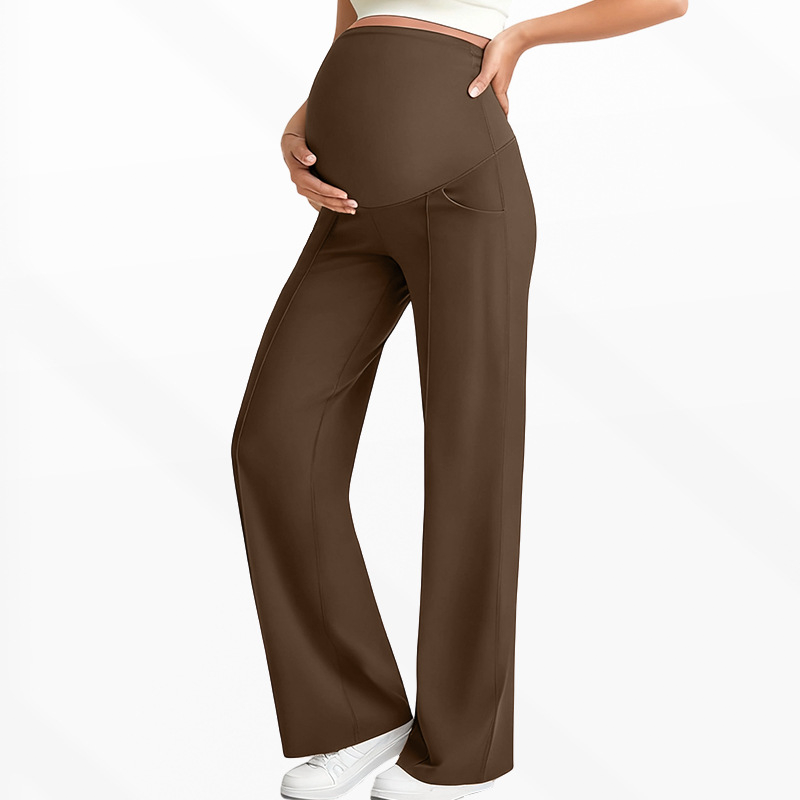🍂Autumn Hot Sale50% OFF🔥Women's Over Bump Maternity Wide Leg Lounge Pants | High Waist Pregnancy Trousers with Pockets👖