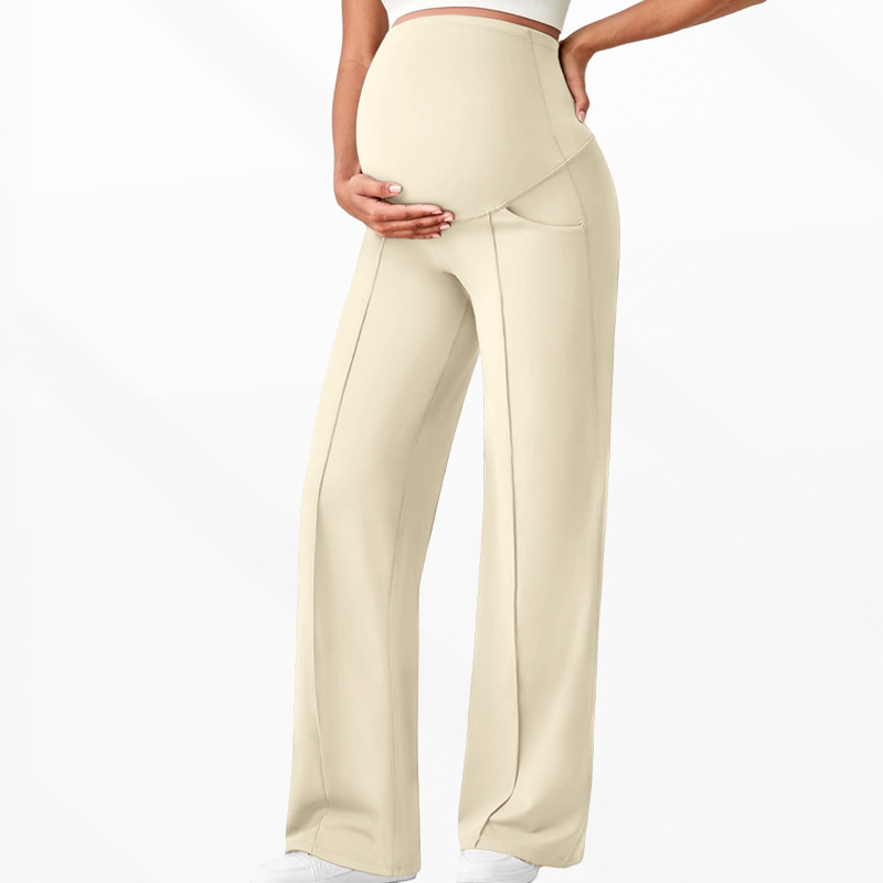 🍂Autumn Hot Sale50% OFF🔥Women's Over Bump Maternity Wide Leg Lounge Pants | High Waist Pregnancy Trousers with Pockets👖