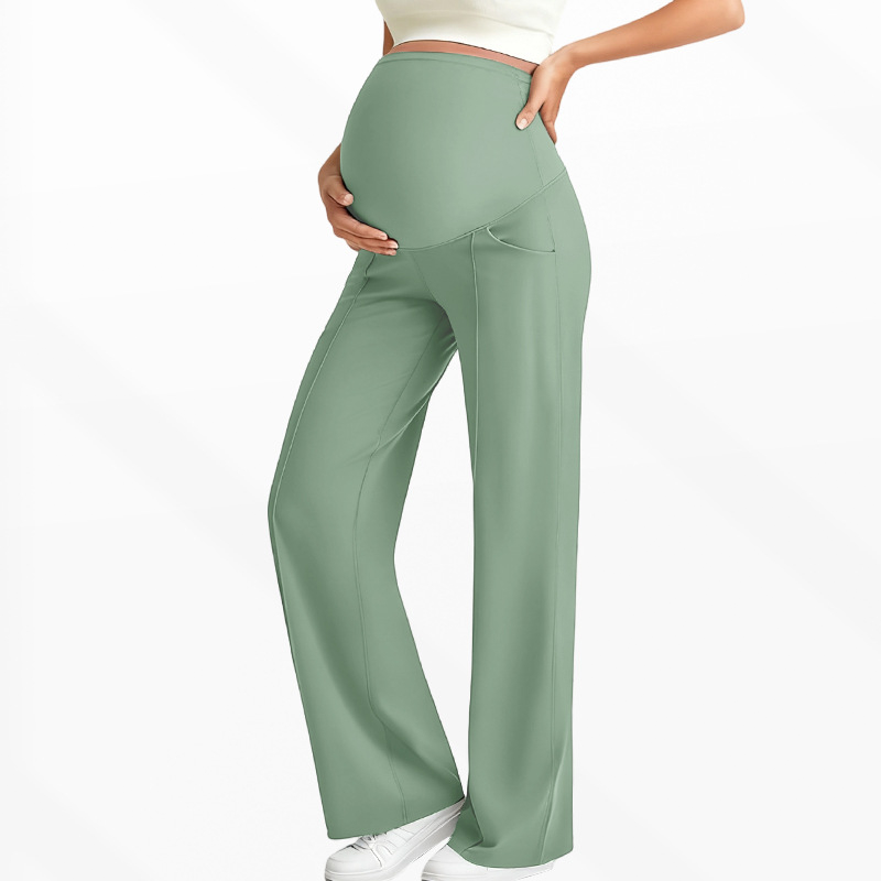 🍂Autumn Hot Sale50% OFF🔥Women's Over Bump Maternity Wide Leg Lounge Pants | High Waist Pregnancy Trousers with Pockets👖