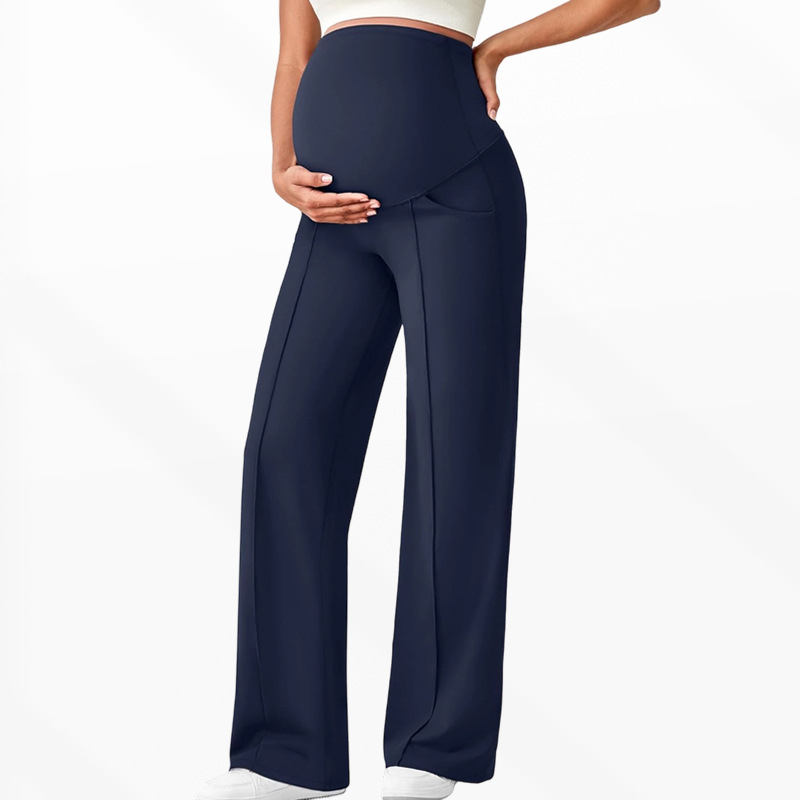 🍂Autumn Hot Sale50% OFF🔥Women's Over Bump Maternity Wide Leg Lounge Pants | High Waist Pregnancy Trousers with Pockets👖