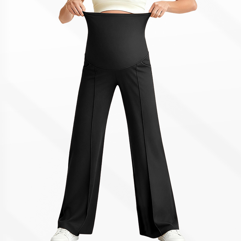 🍂Autumn Hot Sale50% OFF🔥Women's Over Bump Maternity Wide Leg Lounge Pants | High Waist Pregnancy Trousers with Pockets👖