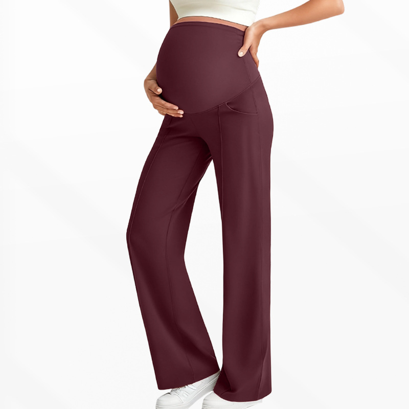 🍂Autumn Hot Sale50% OFF🔥Women's Over Bump Maternity Wide Leg Lounge Pants | High Waist Pregnancy Trousers with Pockets👖