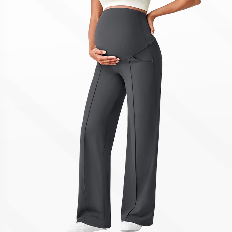 🍂Autumn Hot Sale50% OFF🔥Women's Over Bump Maternity Wide Leg Lounge Pants | High Waist Pregnancy Trousers with Pockets👖