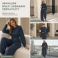Casual Sporty Autumn Winter Long Sleeve T-Shirt and Loose Cross Waist Wide Leg Pants Two Piece Set
