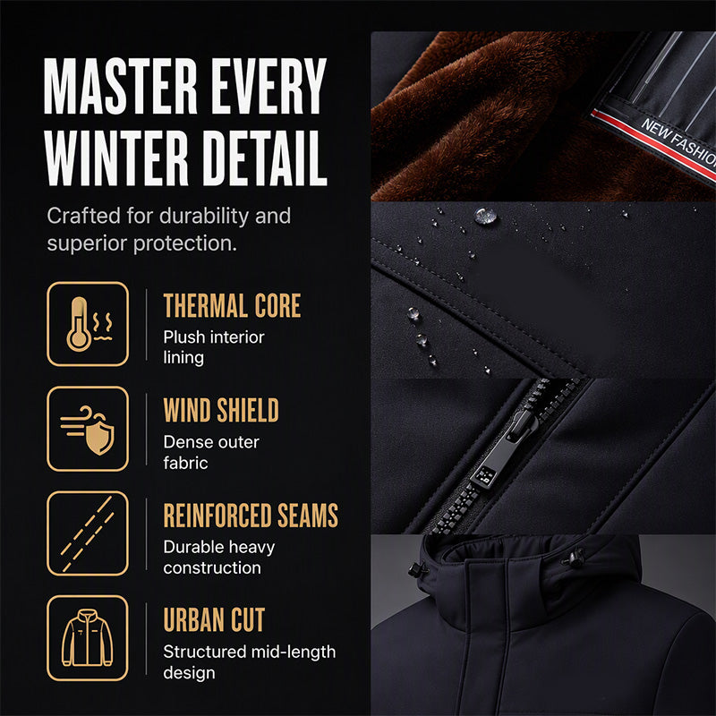 Men's Winter Warm-Lined Hooded Jacket