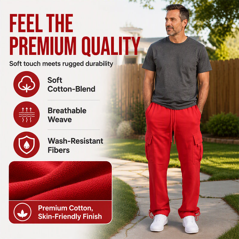 Men's Casual Drawstring Cargo Pants