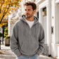 🧶 Men's Half-Zip Corduroy Hoodie | Casual Retro Texture – Easy Layer for Daily Wear ✨