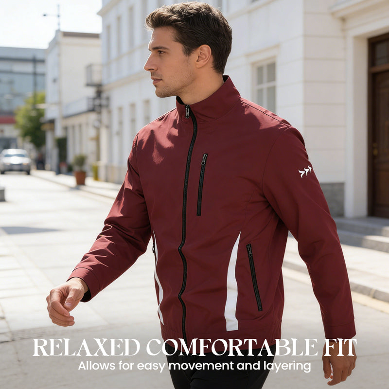 Men’s Casual Stand-Collar Zipper Jacket