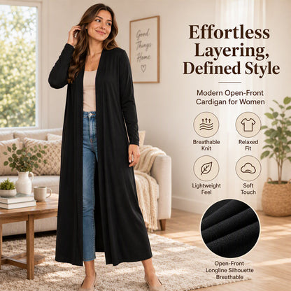 🖤Black Friday Sale:50% OFF🖤 Women's Open Front Maxi Long Cardigan