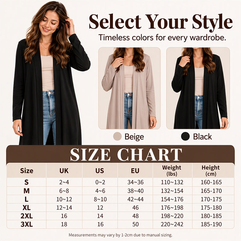 Women's Open Front Maxi Long Cardigan