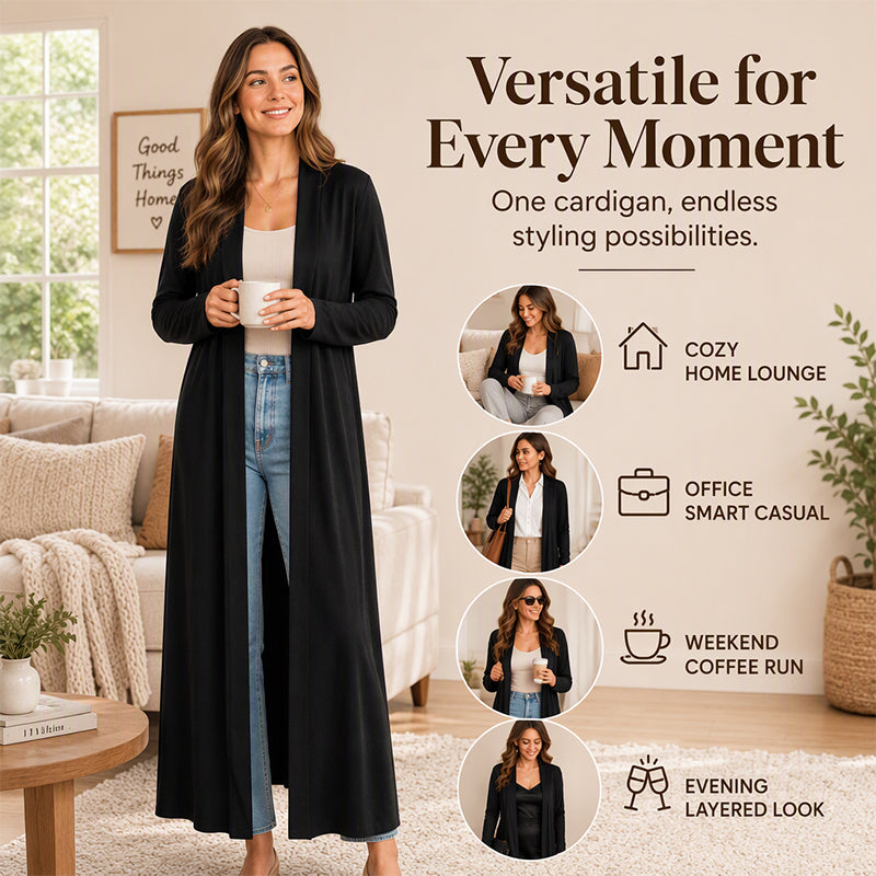 🖤Black Friday Sale:50% OFF🖤 Women's Open Front Maxi Long Cardigan