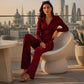 Women's Ribbed Hooded Zip-Up Jacket & Flare Pants Set