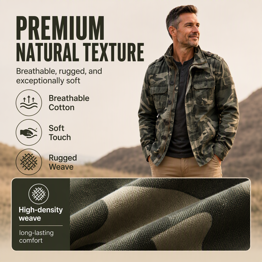 Men's Military Stand Collar Camouflage Jacket