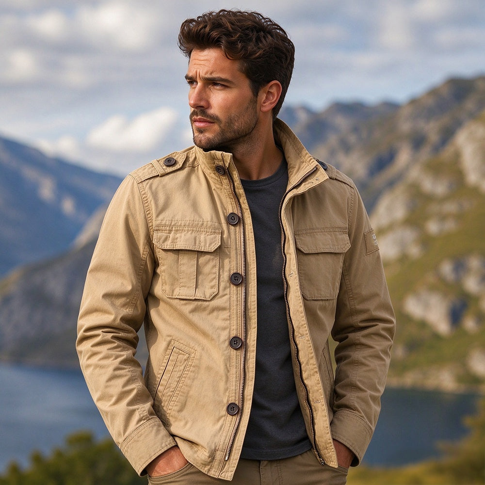 Men's Military Stand Collar Camouflage Jacket