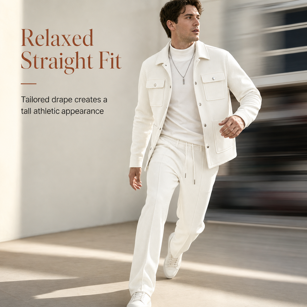 ⚡Free Shipping🔥Men's Casual Waffle Knit Jacket and Pants Set
