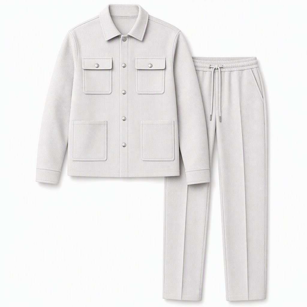 ⚡Free Shipping🔥Men's Casual Waffle Knit Jacket and Pants Set