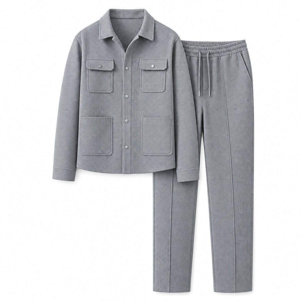 ⚡Free Shipping🔥Men's Casual Waffle Knit Jacket and Pants Set
