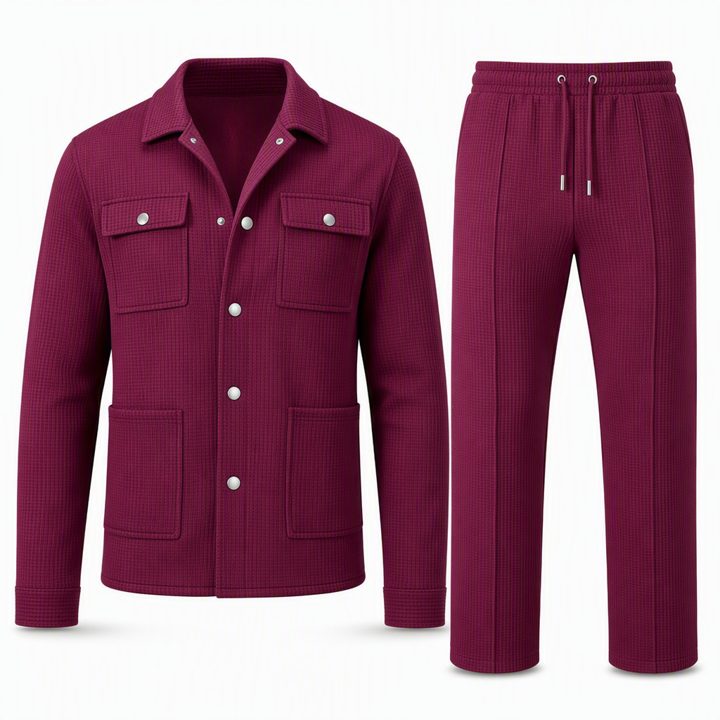 ⚡Free Shipping🔥Men's Casual Waffle Knit Jacket and Pants Set