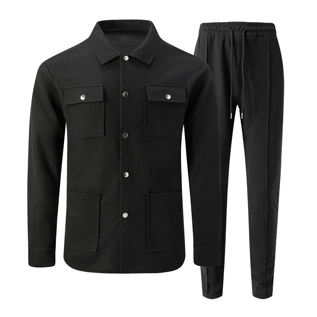 ⚡Free Shipping🔥Men's Casual Waffle Knit Jacket and Pants Set