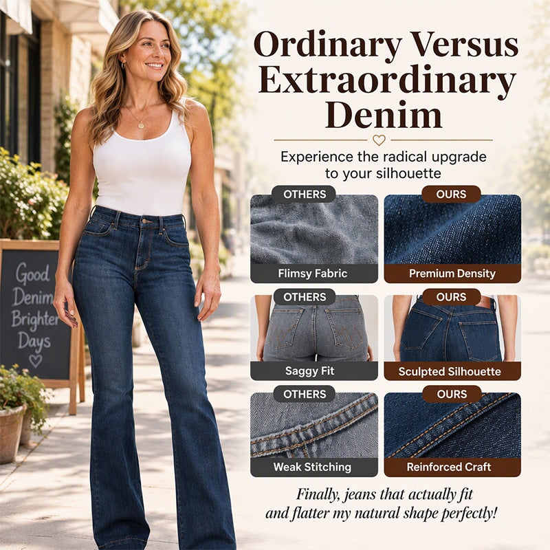 Vintage-Inspired Flare Jeans with a Flattering High Waist