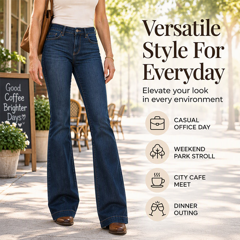 Vintage-Inspired Flare Jeans with a Flattering High Waist