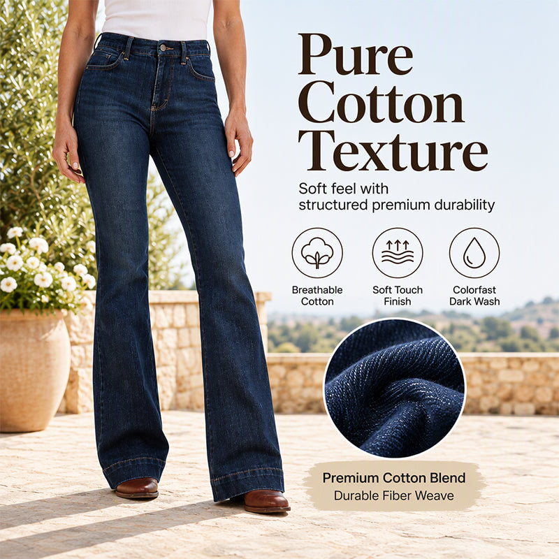 Vintage-Inspired Flare Jeans with a Flattering High Waist