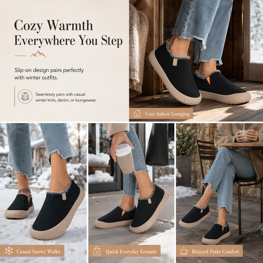 Women's Warm Slip-On Winter Snow Shoes